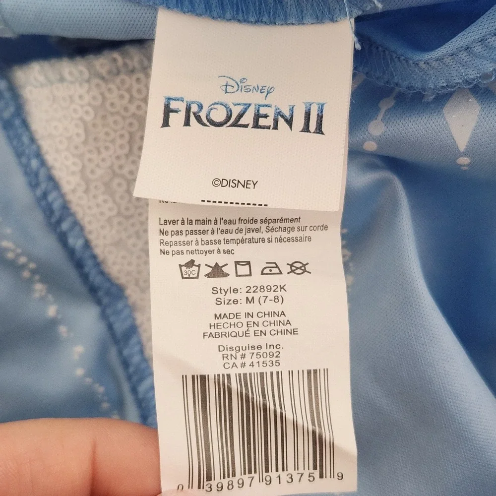 Disney Frozen II Elsa Costume Dress Blue Ombre Long Sleeve Girls Size 7-8